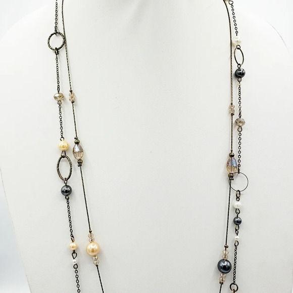Dainty Necklace | Long Double Strand Beaded - Picture 6 of 10
